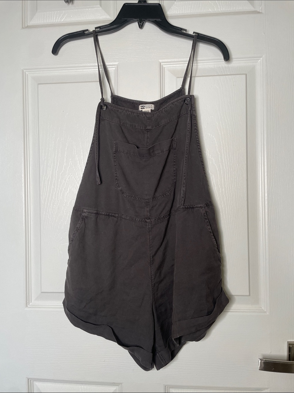 Billabong Gray Romper Overalls Cotton Blend Pacsun